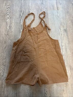 Kids Rustic Brown Button-Front Romper